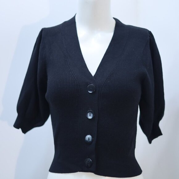 Zara black cardigan with puff sleeve Size S - Picture 3 of 3